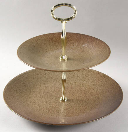 Acorn (Round) 6 5/8"-10"  2 Tiered Serving Tray (Dp, Sp) HC