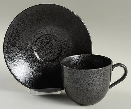 Coal (Round) Flat Cup & Saucer Set