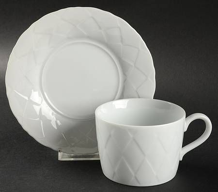 Diamond Flat Cup & Saucer Set