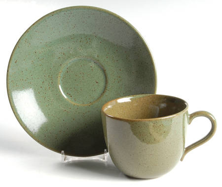 Green Tea (Round) Flat Cup & Saucer Set