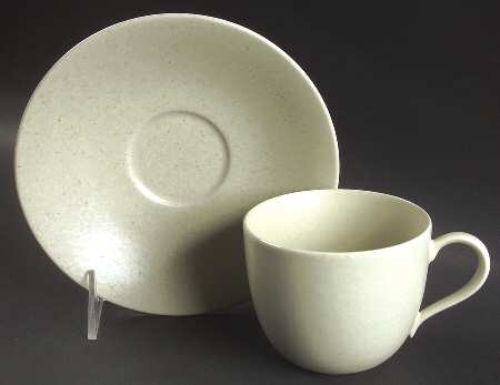 Linen (Round, Matte Textured) Flat Cup & Saucer Set