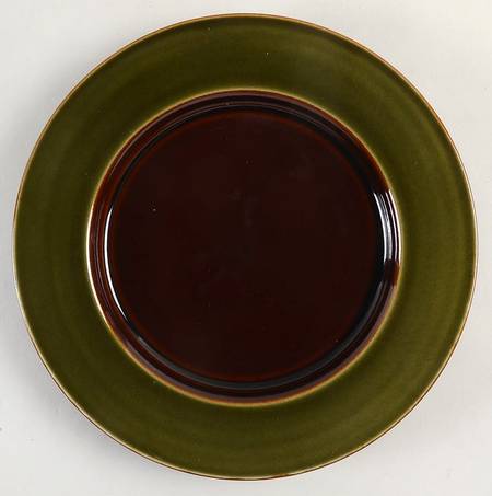 Yo Han Olive Green and Mahogany Luncheon Plate