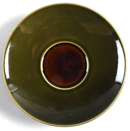 Yo Han Olive Green and Mahogany Saucer