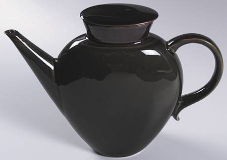 Yo Han Olive Green and Mahogany Oval Teapot & Lid