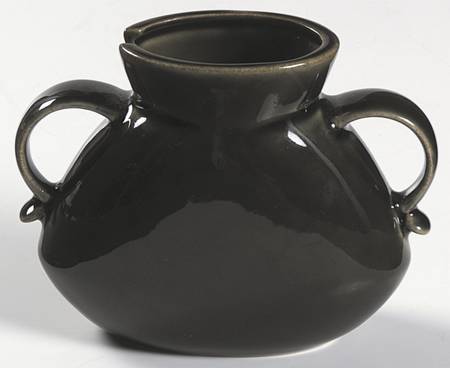 Yo Han Olive Green and Mahogany Oval Sugar Bowl No Lid