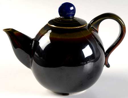 Yo Han Olive Green and Mahogany Small Teapot & Lid