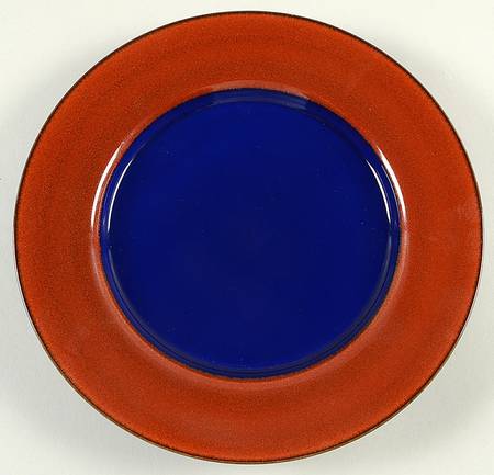 Yo Han Rust Cobalt Blue Luncheon Plate