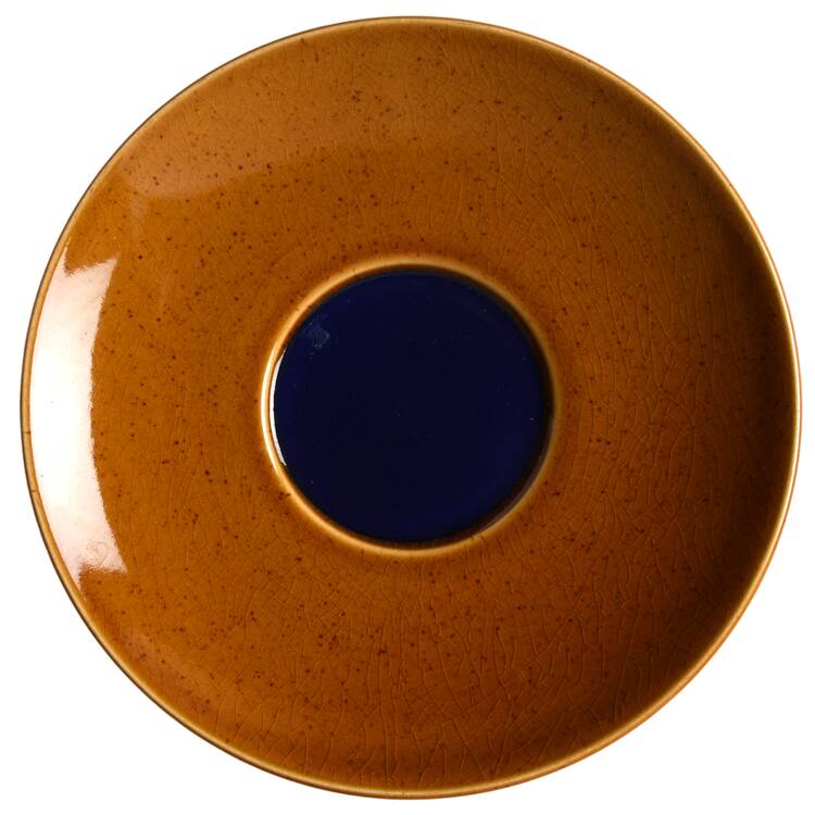 Yo Han Wheat Brown Cobalt Blue Saucer