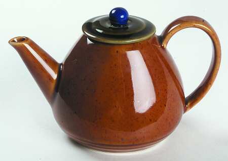 Yo Han Wheat Brown Cobalt Blue Creamer & Lid