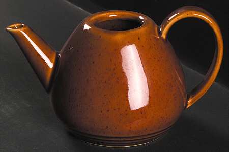 Yo Han Wheat Brown Cobalt Blue Mini Teapot No Lid
