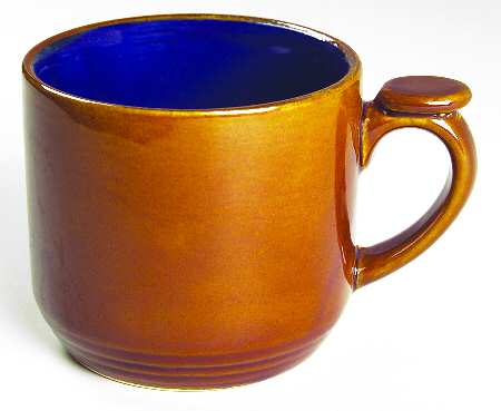 Yo Han Wheat Brown Cobalt Blue Mug