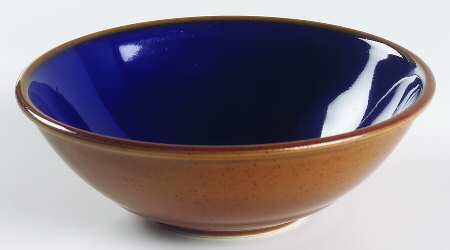 Yo Han Wheat Brown Cobalt Blue Coupe Cereal Bowl