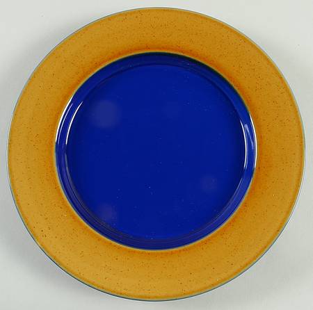 Yo Han Wheat Brown Cobalt Blue Salad Plate