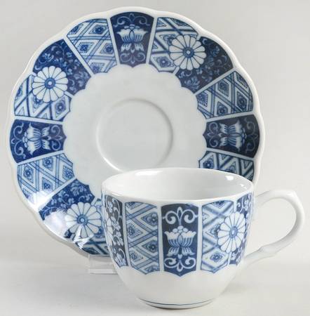 Blue Imari (L & M) Flat Cup & Saucer Set