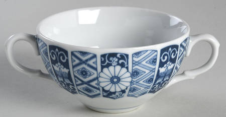 Blue Imari (L & M) Flat Cream Soup Bowl