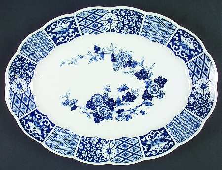 Blue Imari (L & M) 14" Oval Serving Platter