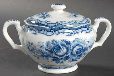 Blue Rose Sugar Bowl & Lid