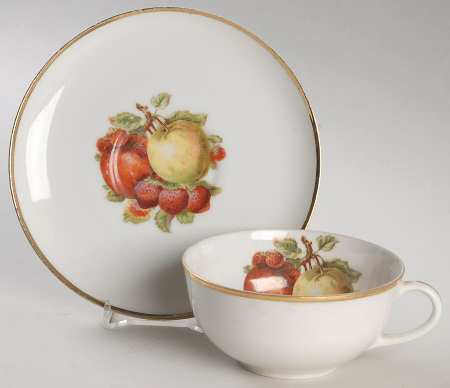 Continental Fruit Flat Cup & Saucer Set