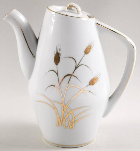Gold & Silver Wheat (Lm) Coffee Pot & Lid