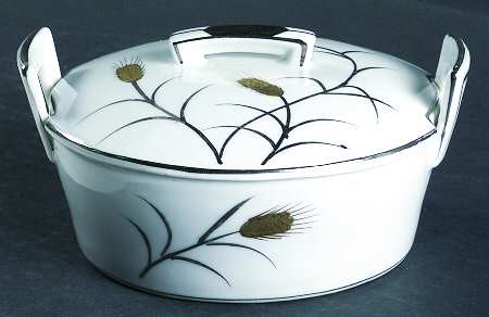 Gold & Silver Wheat (Lm) Butter Tub & Lid