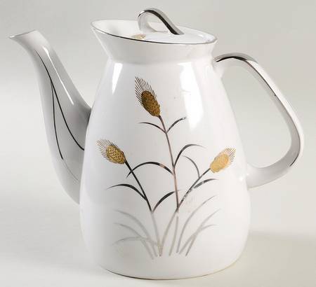 Gold & Silver Wheat (Lm) Teapot & Lid