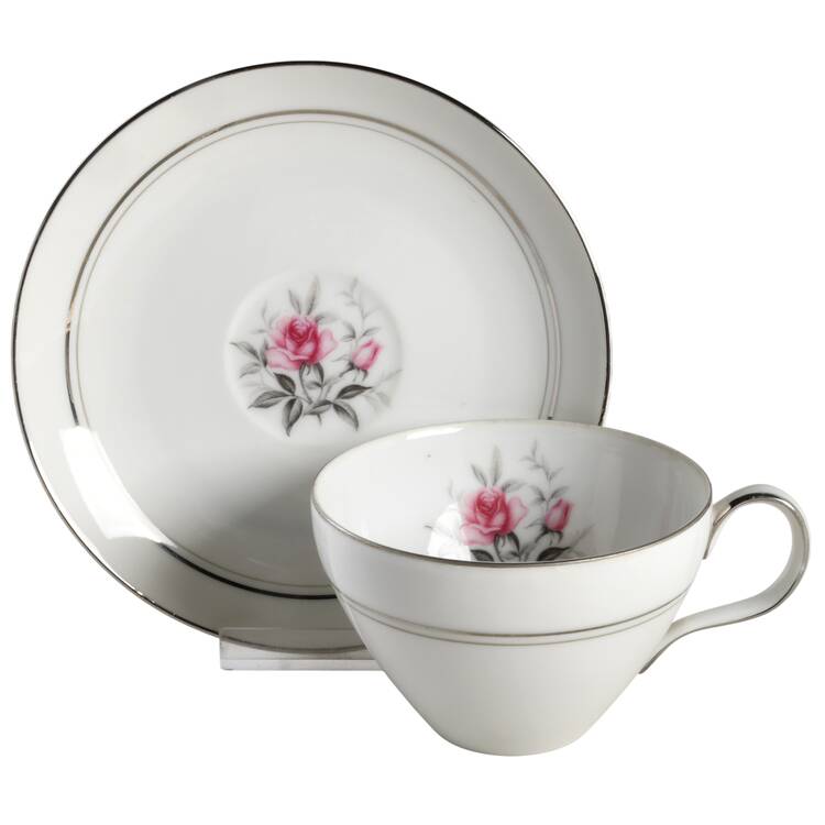 Jolie Fleur Flat Cup & Saucer Set