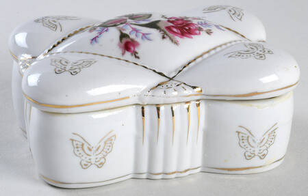 Pompadour Rose (Gold Trim) Candy Box & Lid