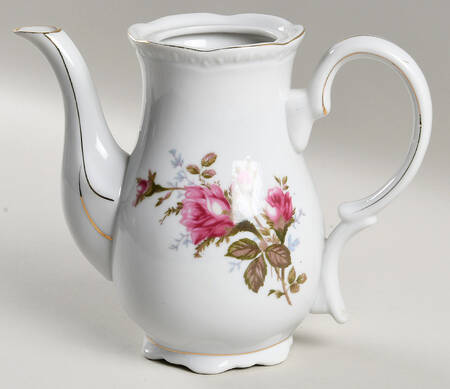 Pompadour Rose (Gold Trim) Small Coffee Pot No Lid