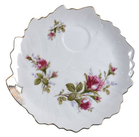 Pompadour Rose (Gold Trim) Snack Plate