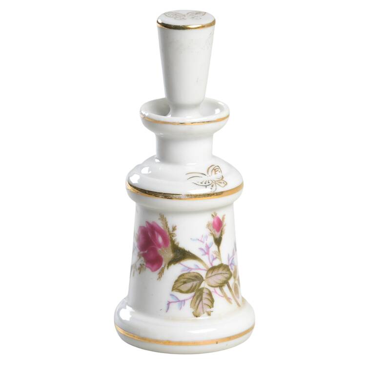 Pompadour Rose (Gold Trim) Perfume Bottle with Stopper