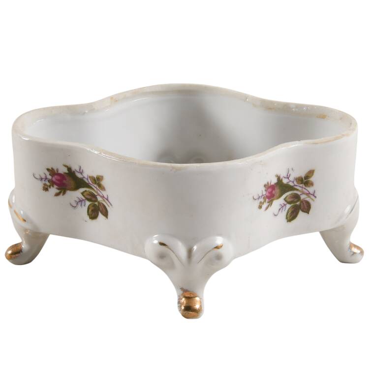 Pompadour Rose (Gold Trim) Trinket Box No Lid