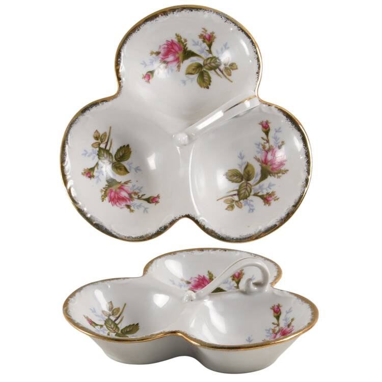 Pompadour Rose (Gold Trim) 3-Part Relish