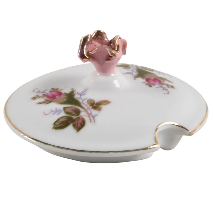 Pompadour Rose (Gold Trim) Lid for Jam/Jelly