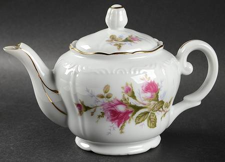 Pompadour Rose (Gold Trim) Small Teapot & Lid