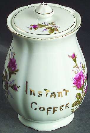Pompadour Rose (Gold Trim) Instant Coffee Canister