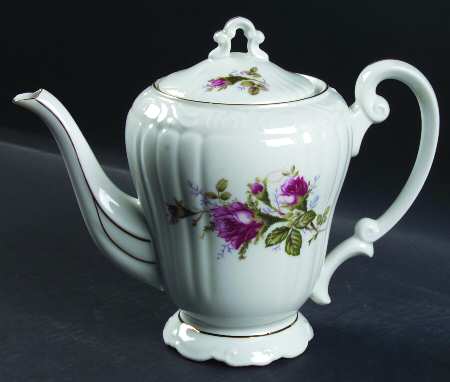 Pompadour Rose (Gold Trim) Coffee Pot & Lid