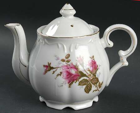 Pompadour Rose (Gold Trim) Musical Teapot & Lid