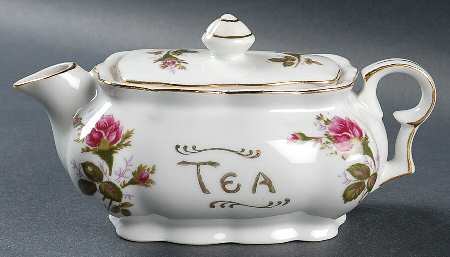 Pompadour Rose (Gold Trim) Mini Teapot & Lid