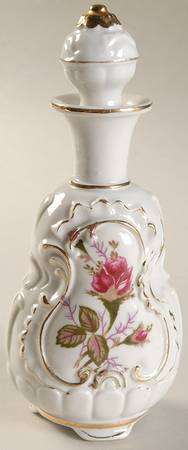 Pompadour Rose (Gold Trim) Perfume Bottle with Stopper