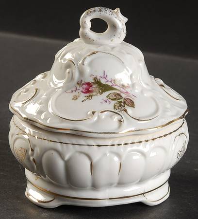 Pompadour Rose (Gold Trim) Dresser Jar and Lid