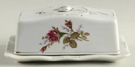 Pompadour Rose (Gold Trim) 1/4 Lb Covered Butter