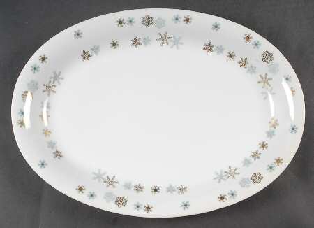 Snow Star 14" Oval Serving Platter