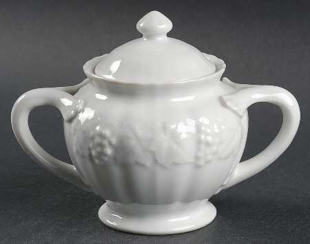 White Champagne Sugar Bowl & Lid