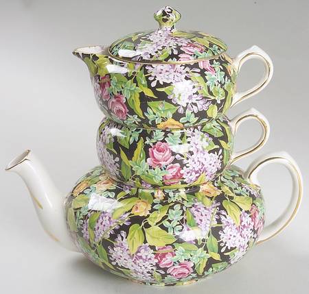 Black Beauty Mini Teapot Stacking Set (Creamer, Sugar) by Lord Nelson