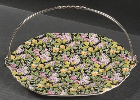 Black Beauty Square Handled Cake Plate