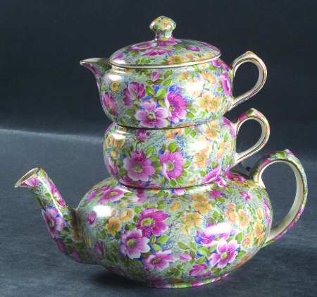 Briar Rose Mini Teapot Stacking Set (Creamer, Sugar) by Lord Nelson