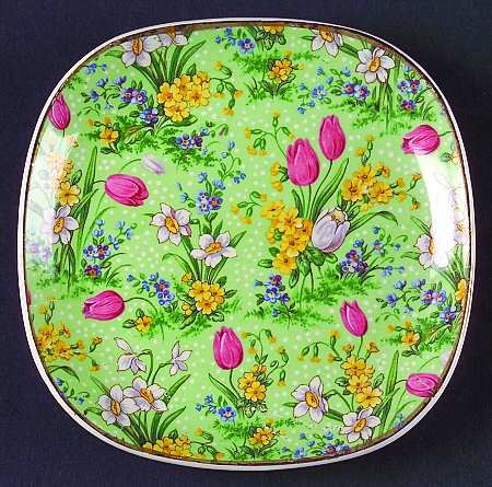 Green Tulip Small Bread & Butter Plate