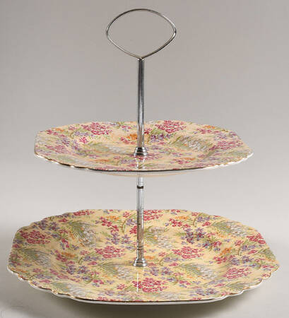 Heather 2 Tiered Serving Tray (Dinner & Salad Plate) by Lord Nelson