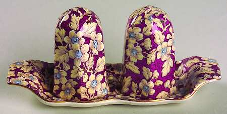 Royal Brocade (3 Pc) Salt & Pepper Tray Set