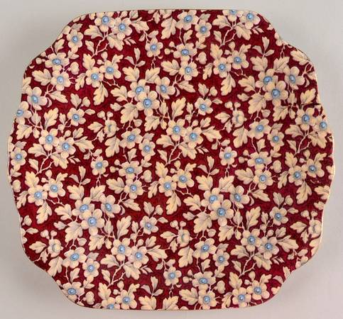 Royal Brocade Square Handled Cake Plate